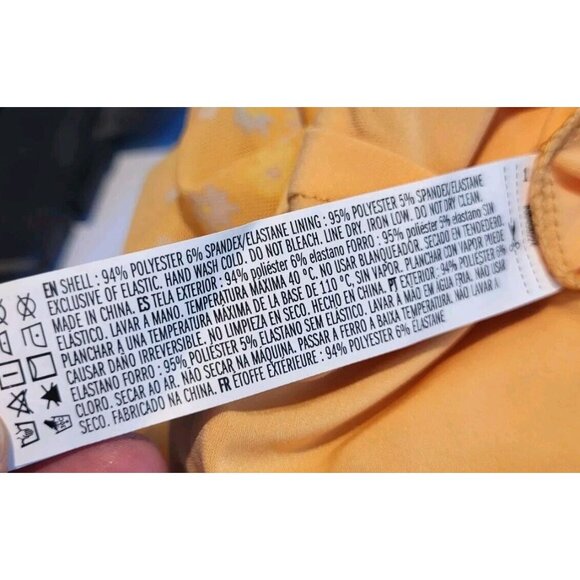 Yellow Floral Mesh Lined Pull On Mini Skirt Forever 21 Sz OX/XL Feminine - Picture 6 of 6